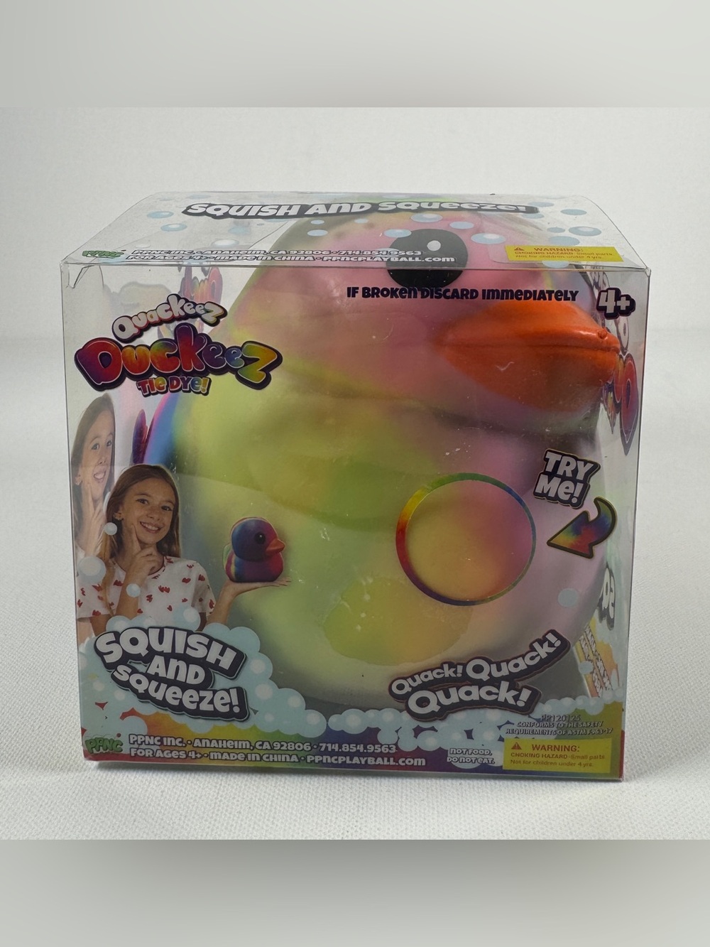 Quackeez Duckeez Tie Dye Squishy Rubber Duck Five Below Multicolor